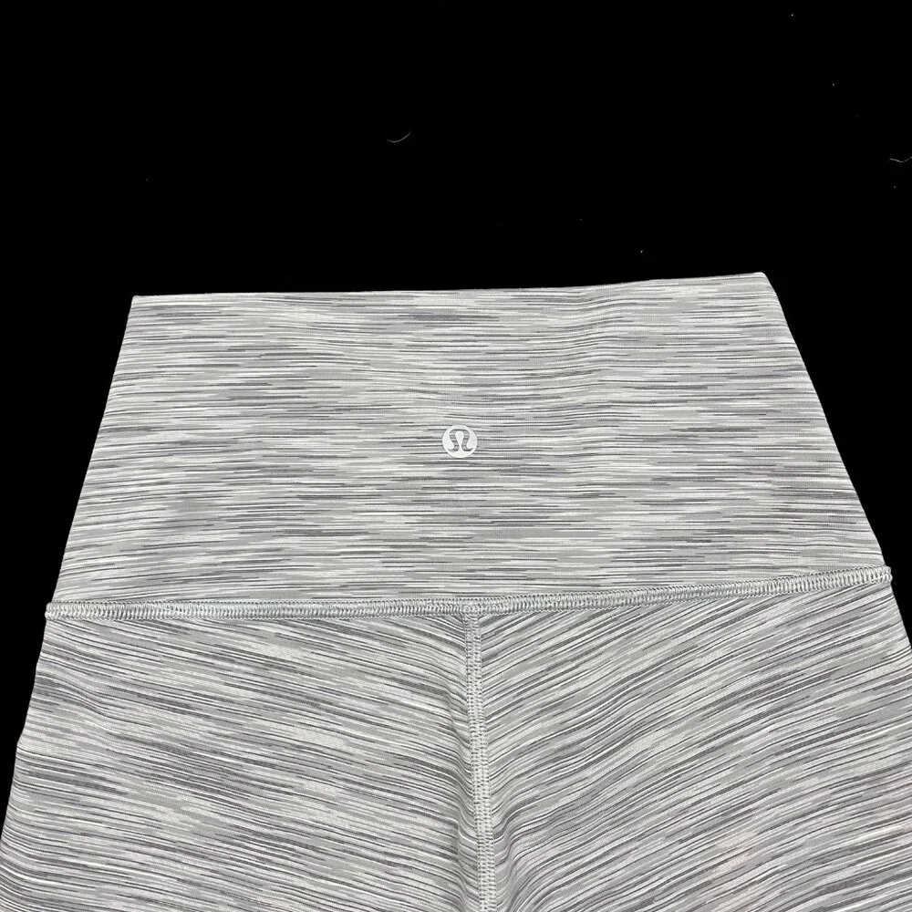 Lululemon Wunder Under High Rise Full Length Leggings Womens 4 Ombre Grey White